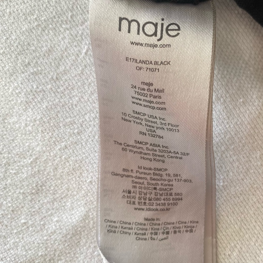 Maje Ilanda Off-The-Shoulder Romper Size 36 Black Linen Viscose Blend Casual - Picture 10 of 12